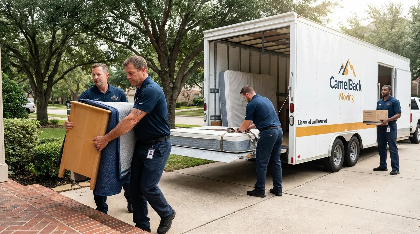 Crew loading residential truck for cross-state move from Hyattsville, MD