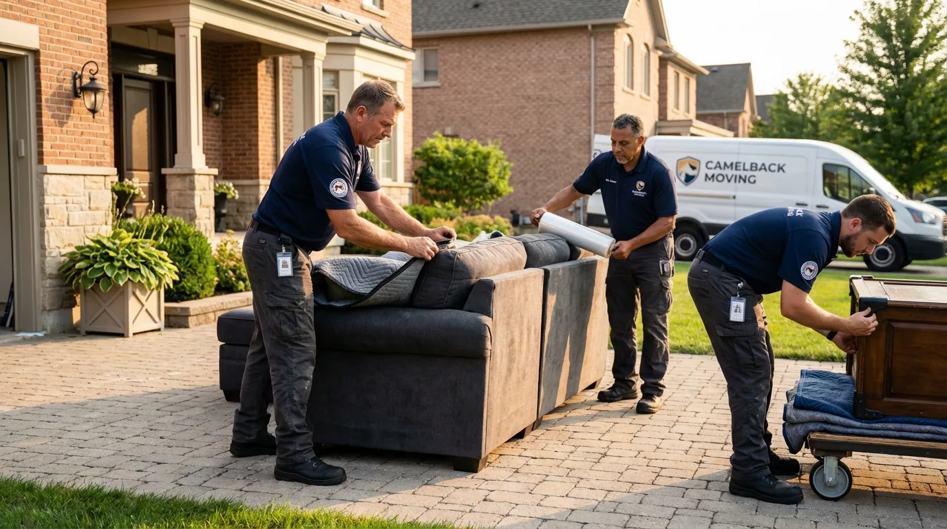 Large estate moving crew wrapping furniture in Hyattsville, MD