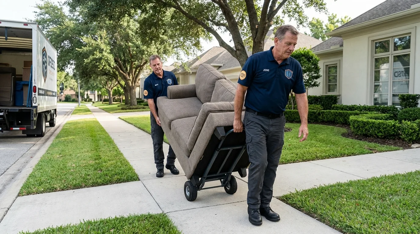 Local residential moving crew loading furniture in Hyattsville, MD
