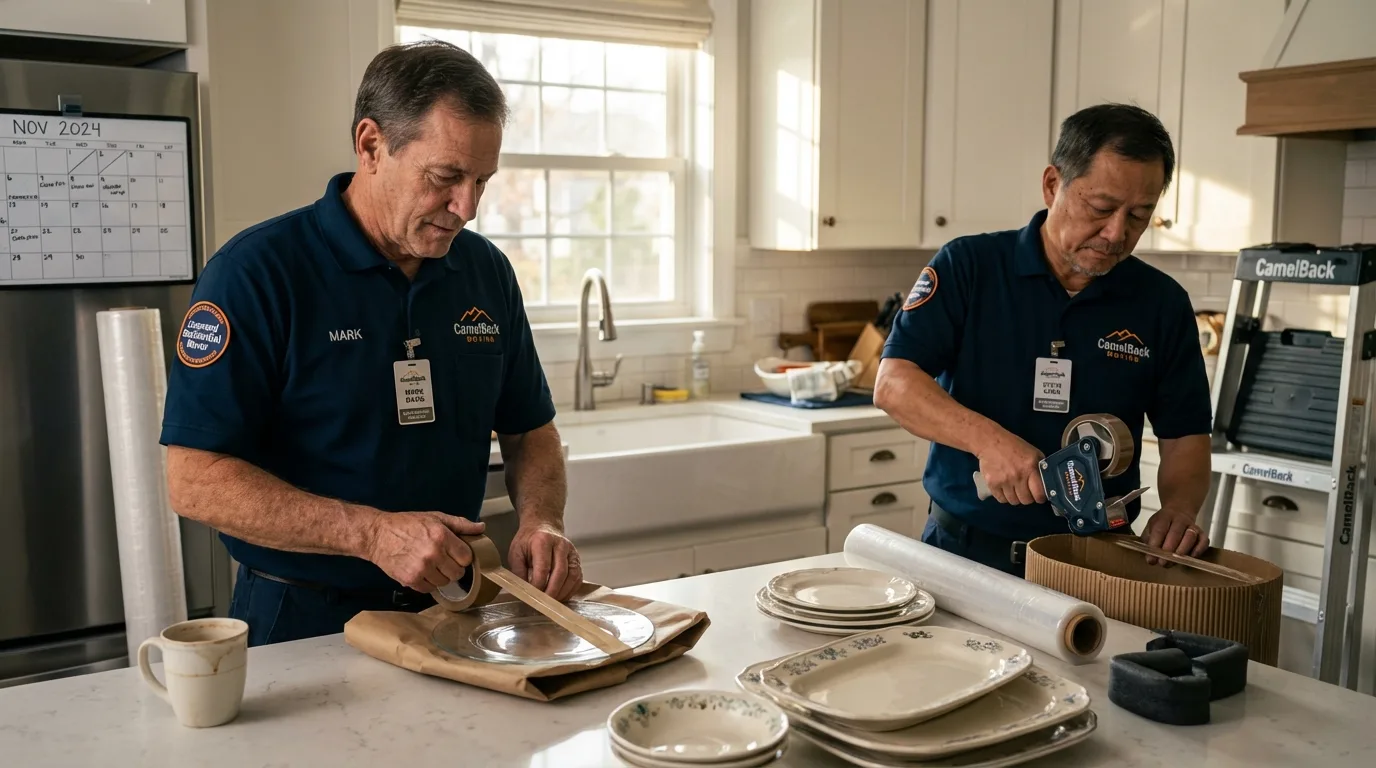 Professional crew packing kitchen dishware in Hyattsville, MD